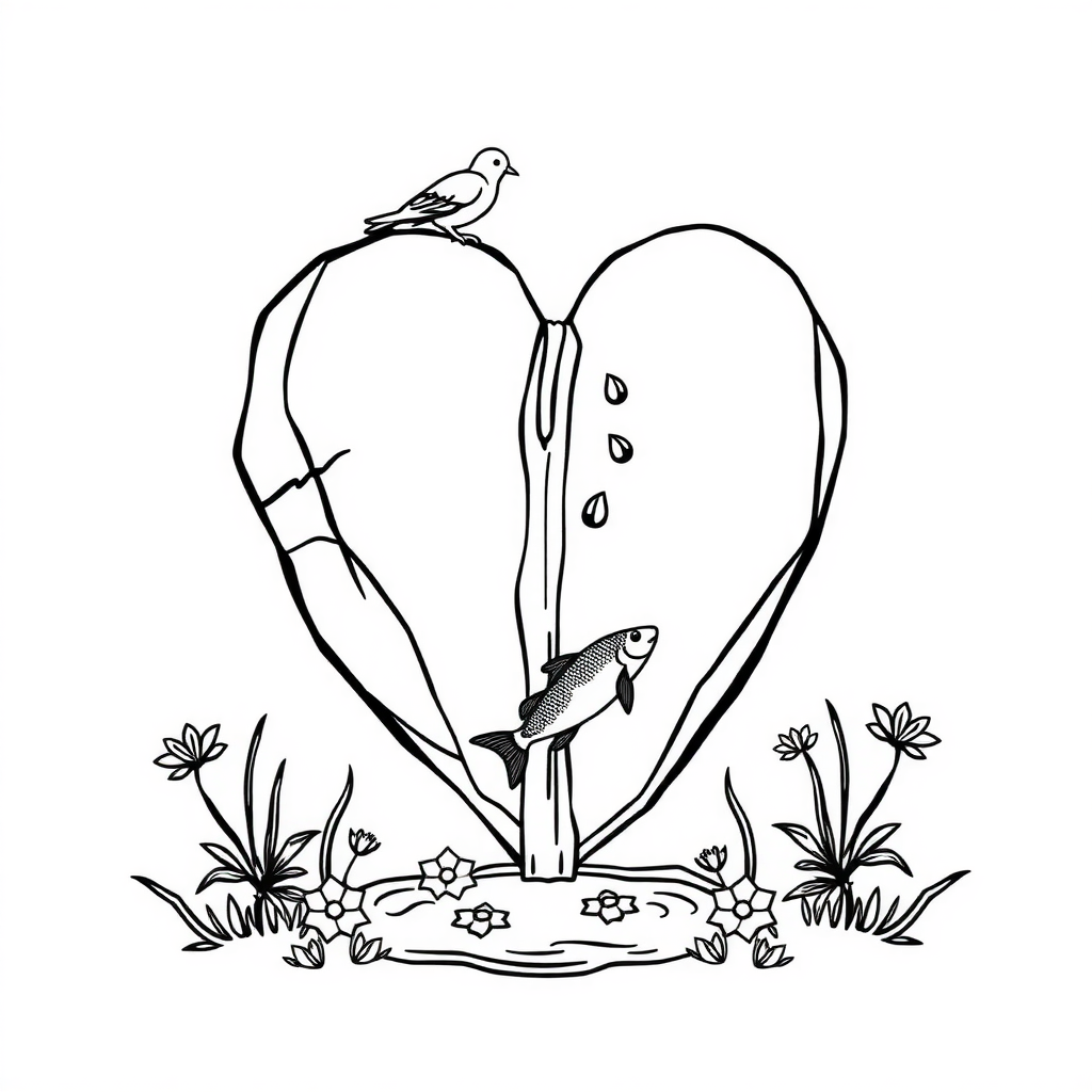 Free printable coloring page for the song Sweet Water Heart